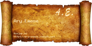 Ary Emese névjegykártya
